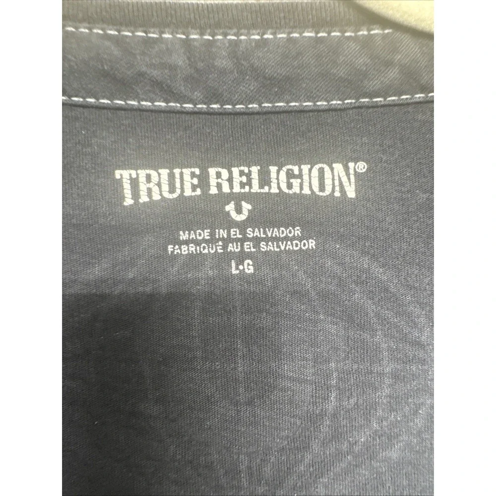 True Religion Graphic T Shirt Mens Small Black Buddha World Tour 2016 Streetwear